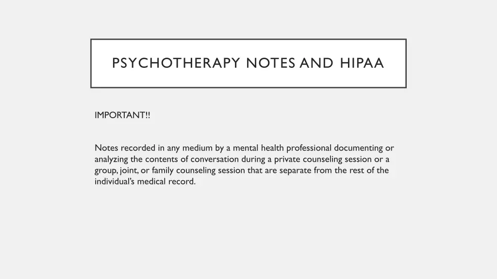 psychotherapy notes and hipaa