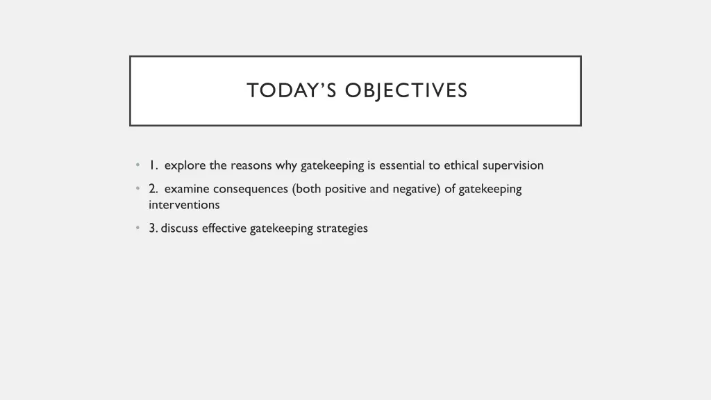 today s objectives
