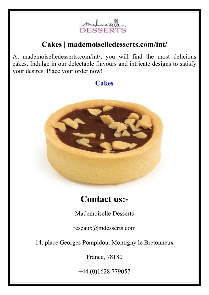cakes mademoiselledesserts com int