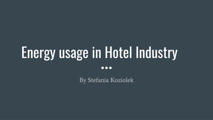 energy usage in hotel industry