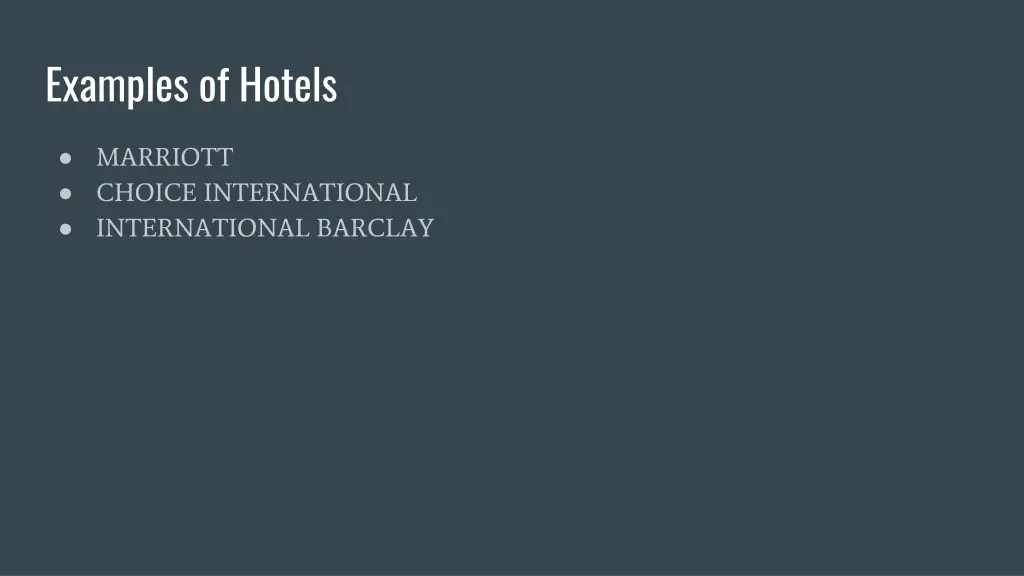 examples of hotels
