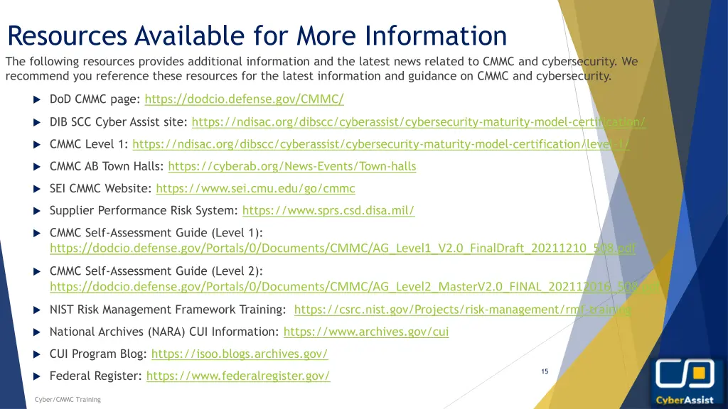 resources available for more information