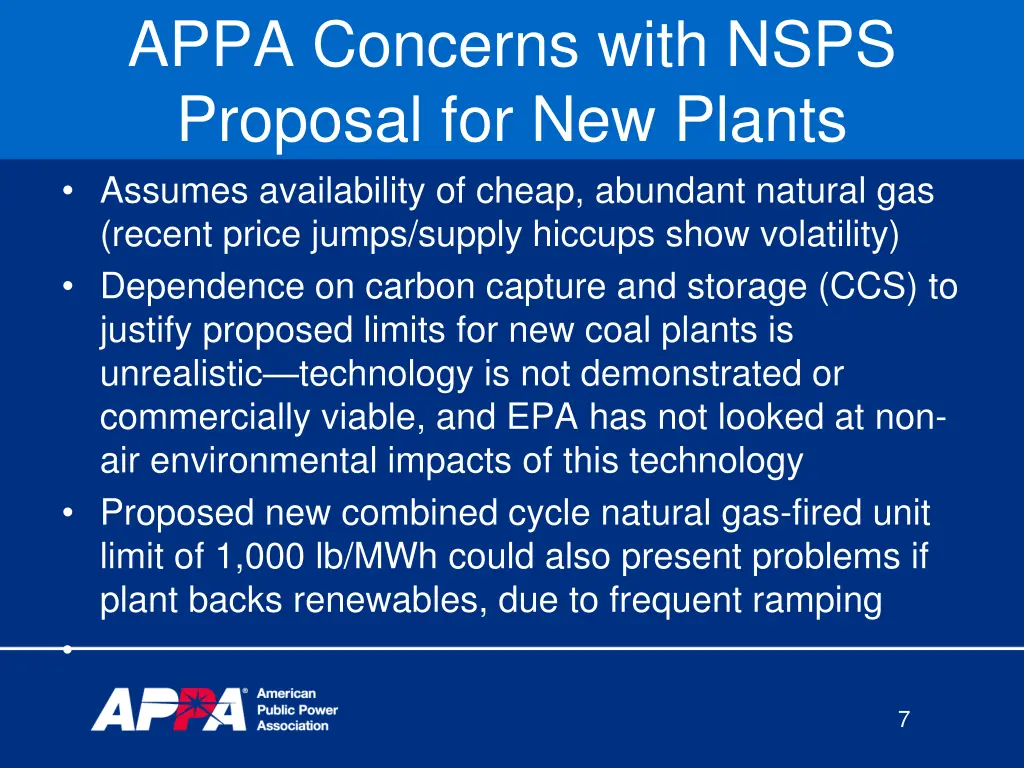 appa concerns with nsps proposal for new plants