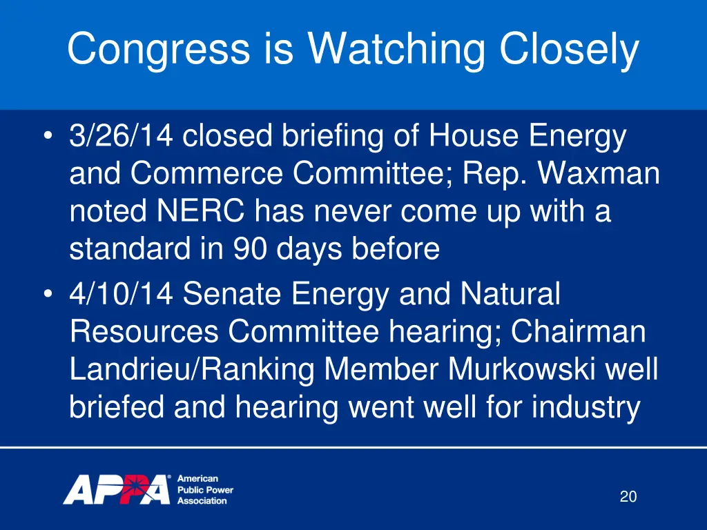 congress is watching closely