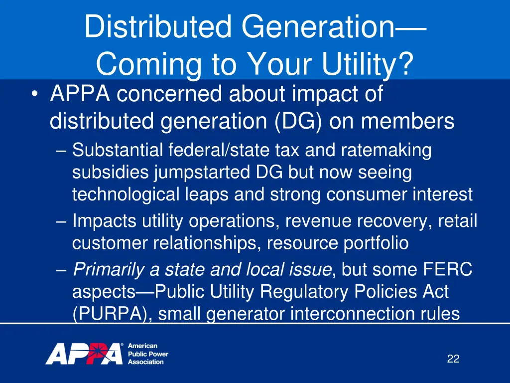 distributed generation coming to your utility