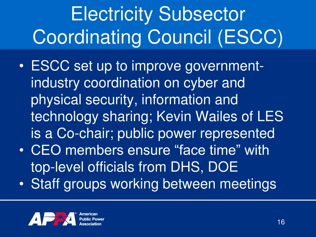 electricity subsector coordinating council escc