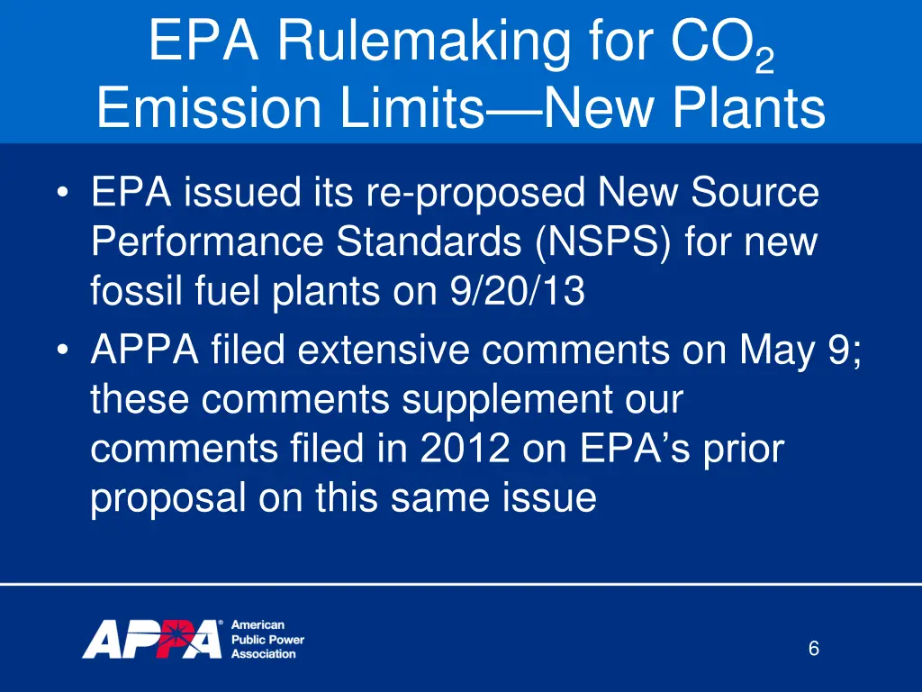 epa rulemaking for co 2 emission limits new plants