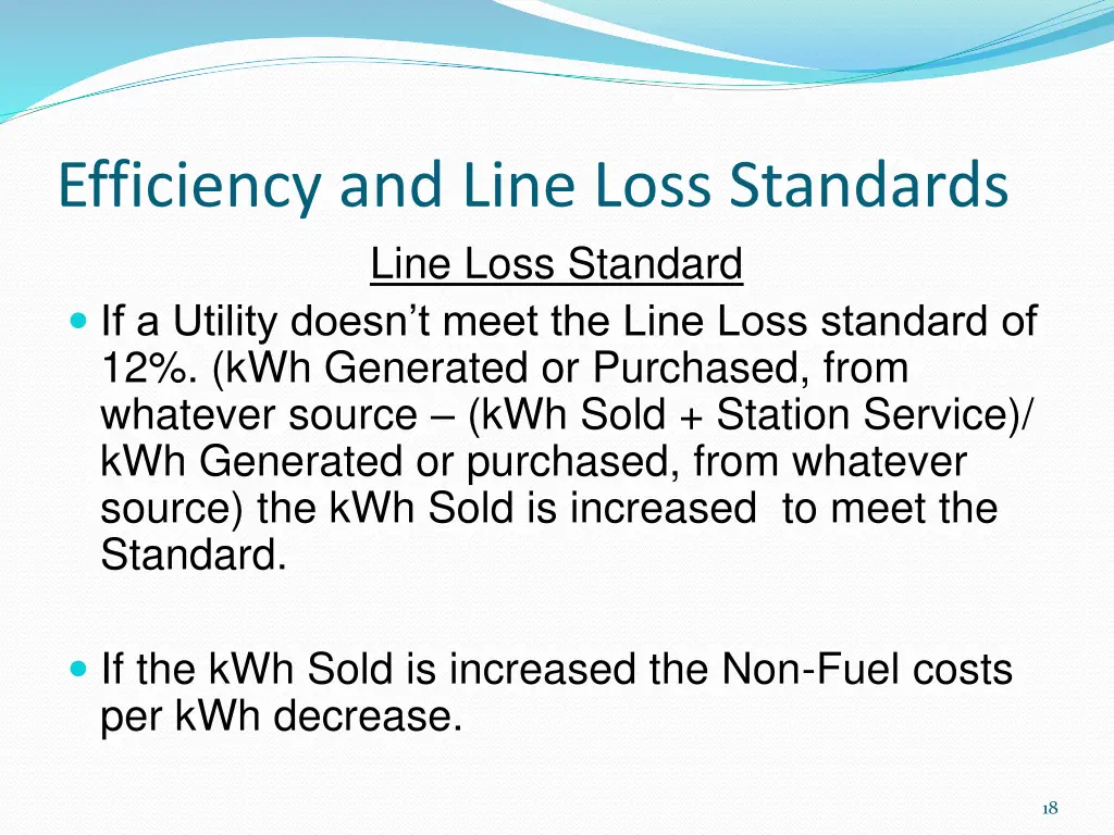 efficiency and line loss standards line loss