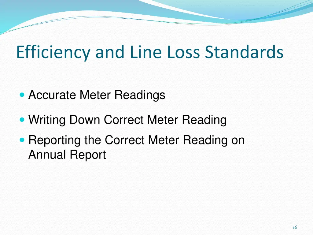 efficiency and line loss standards