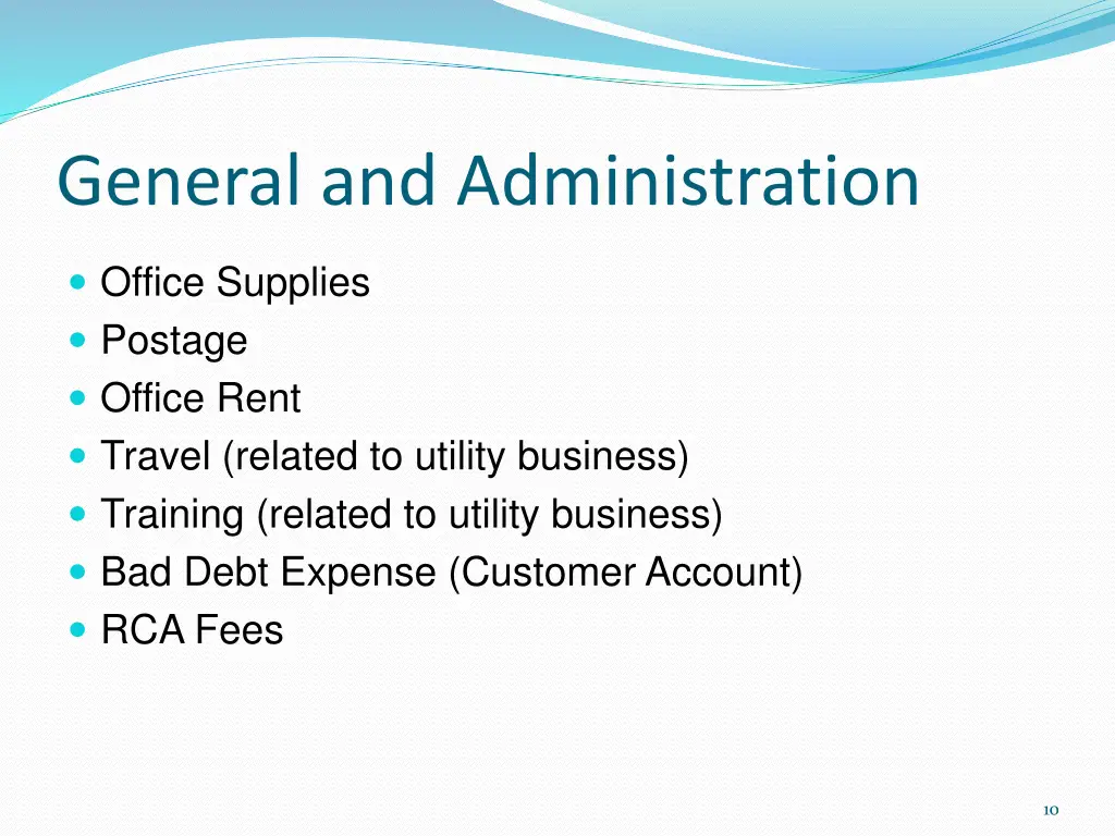 general and administration