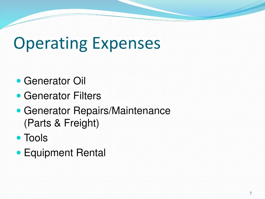 operating expenses