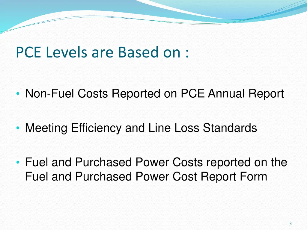 pce levels are based on