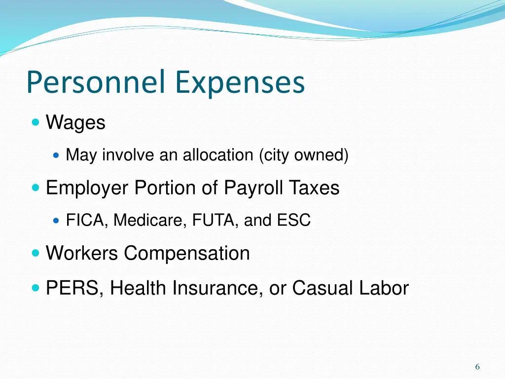 personnel expenses wages