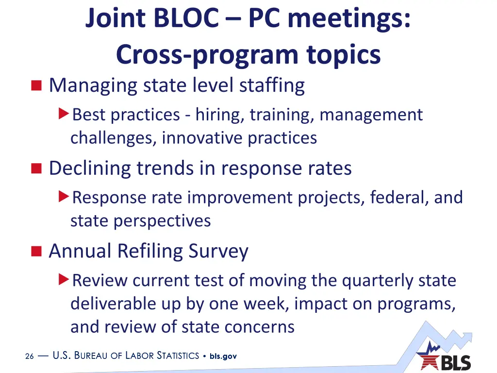 joint bloc pc meetings cross program topics