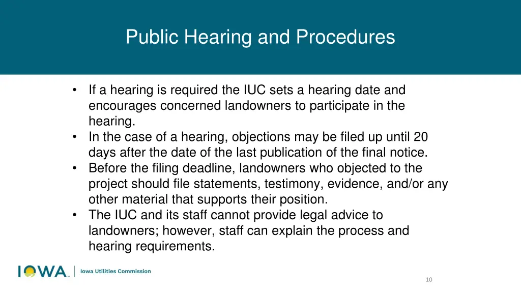 public hearing and procedures