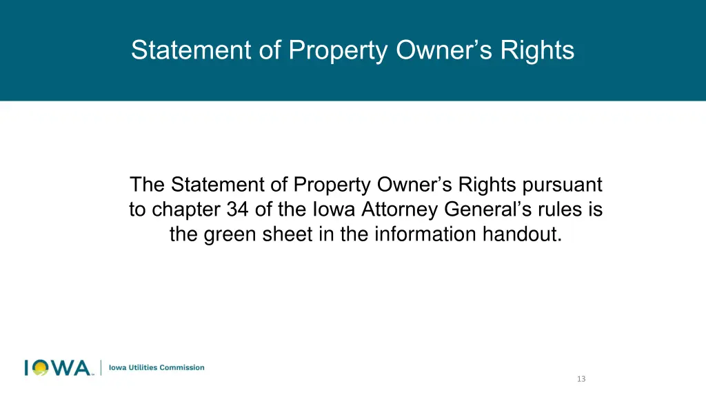 statement of property owner s rights