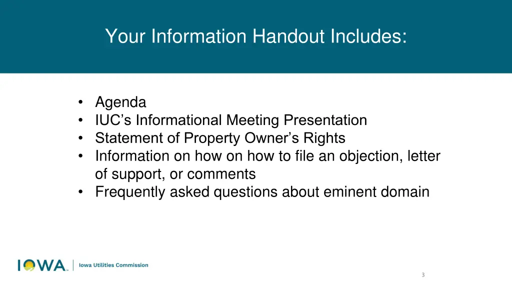 your information handout includes