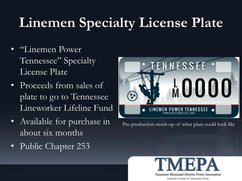 linemen specialty license plate