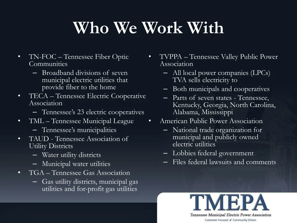 who we work with