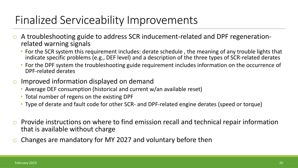 finalized serviceability improvements 1