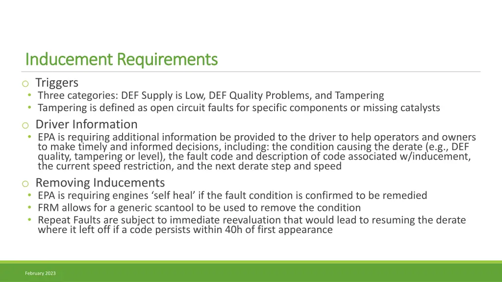 inducement requirements inducement requirements