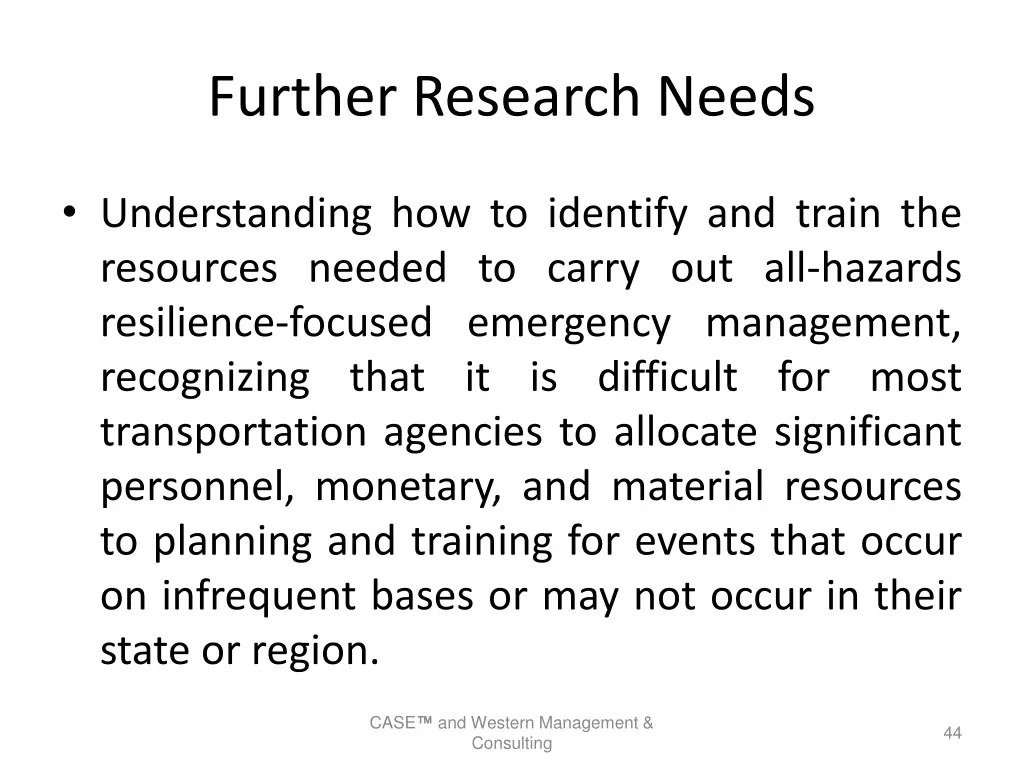 further research needs 2