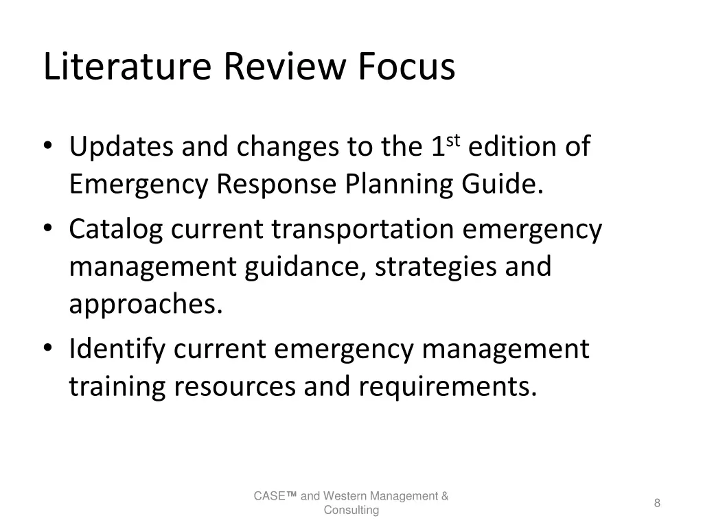 literature review focus