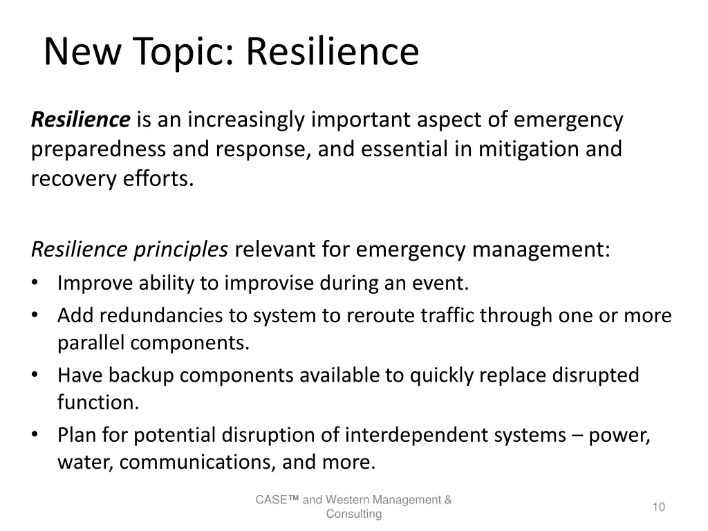 new topic resilience
