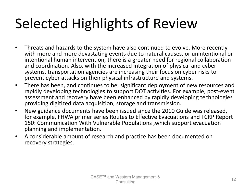 selected highlights of review 1