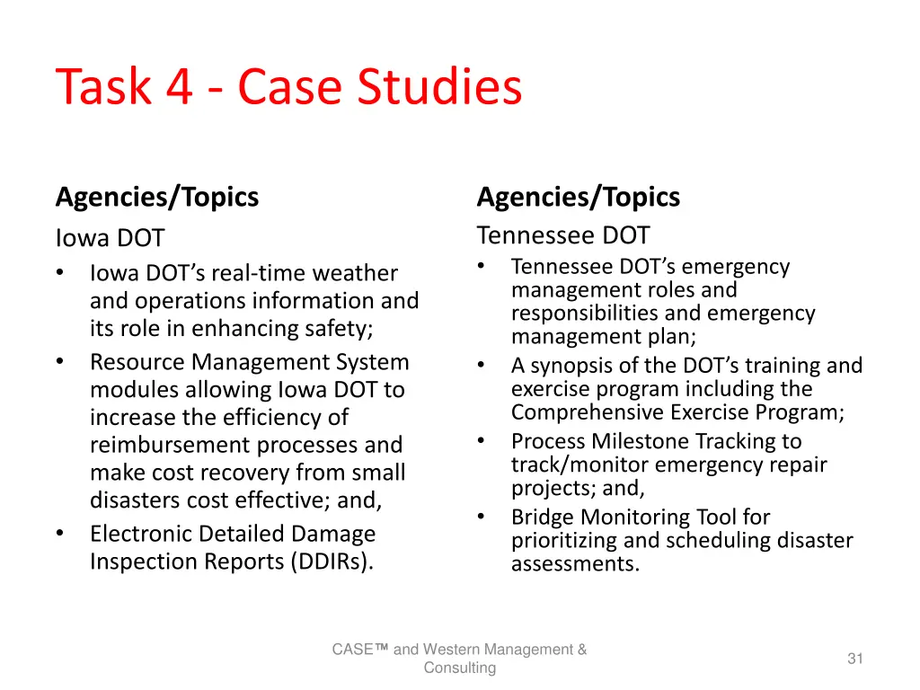 task 4 case studies