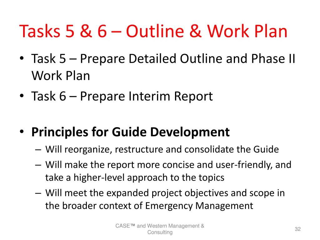 tasks 5 6 outline work plan
