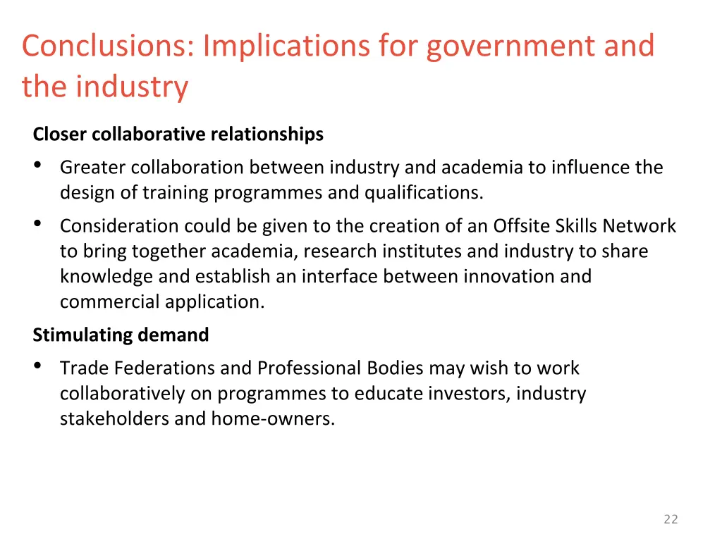 conclusions implications for government