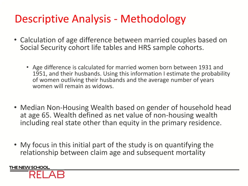 descriptive analysis methodology