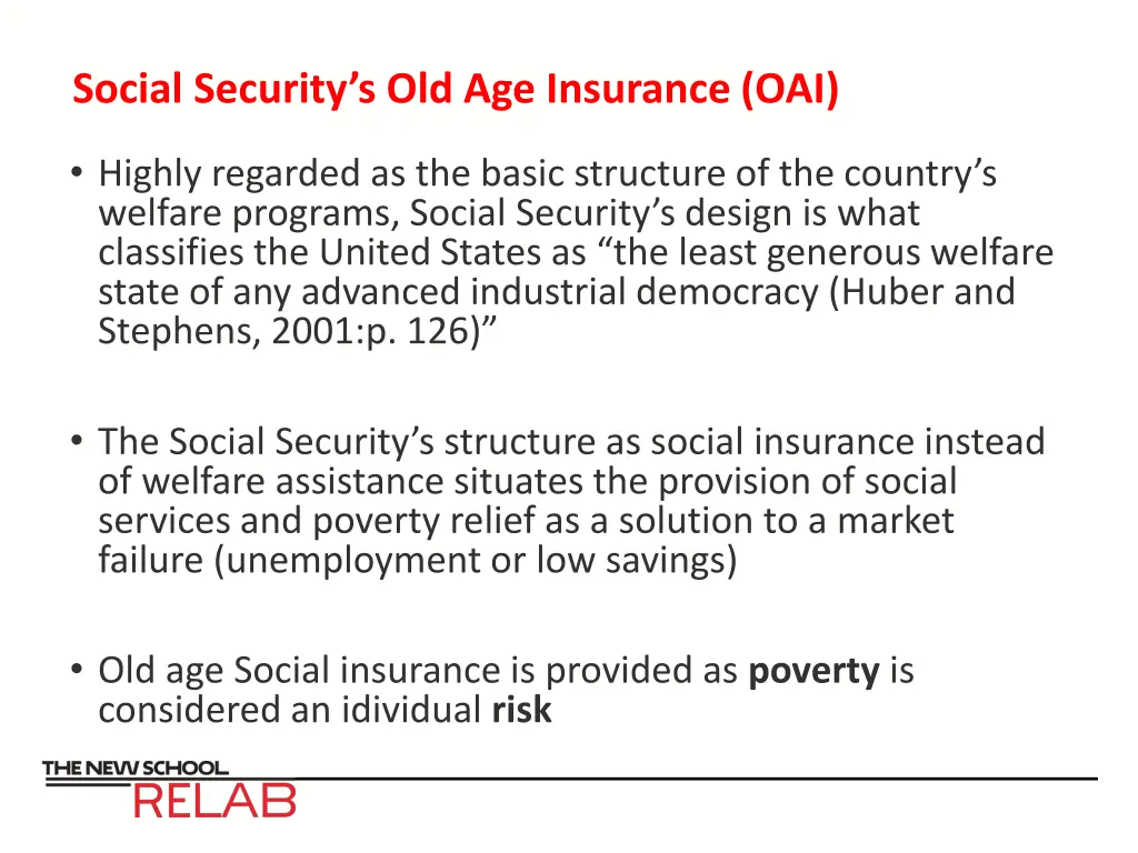 social security s old age insurance oai