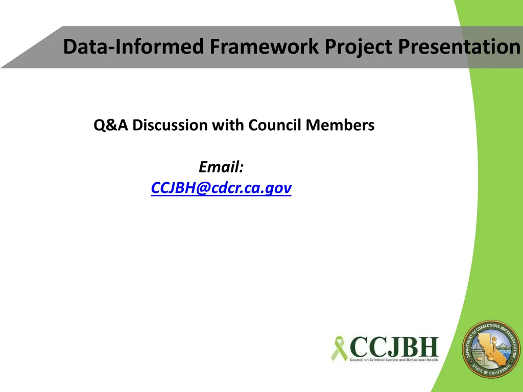 data informed framework project presentation 1