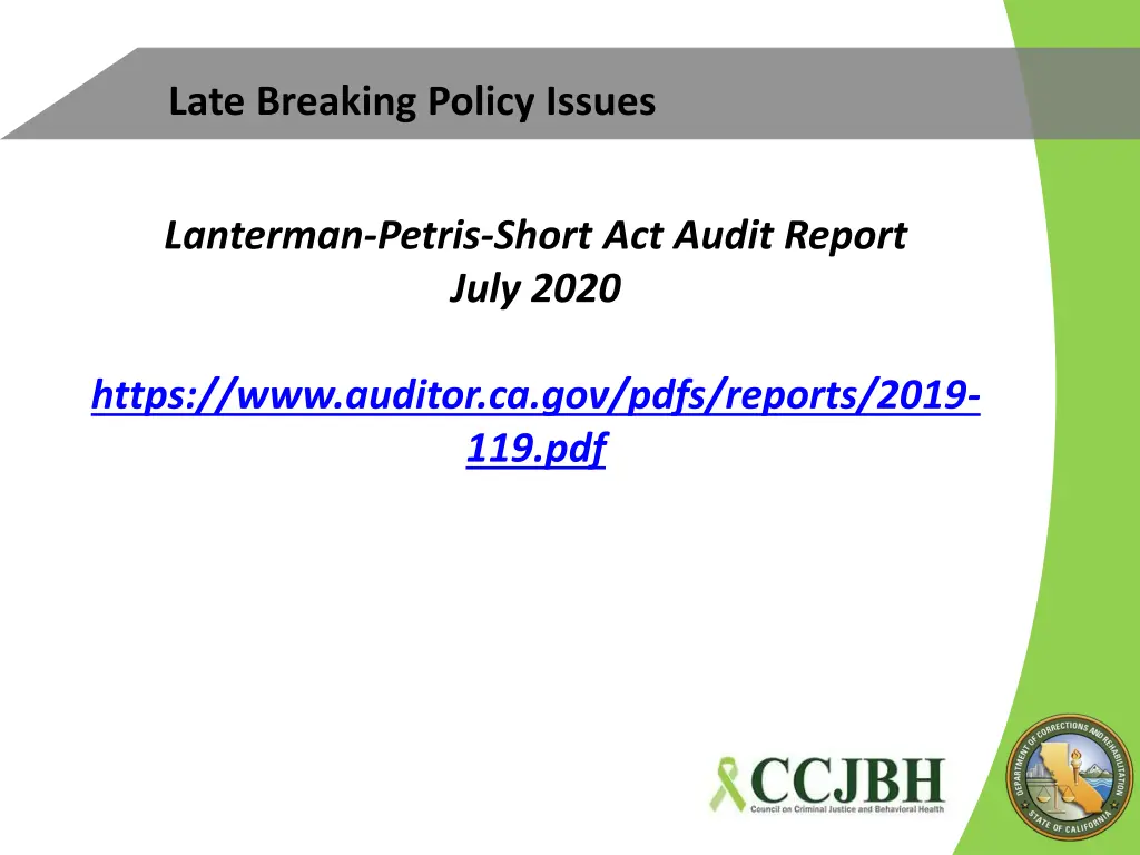 late breaking policy issues 1