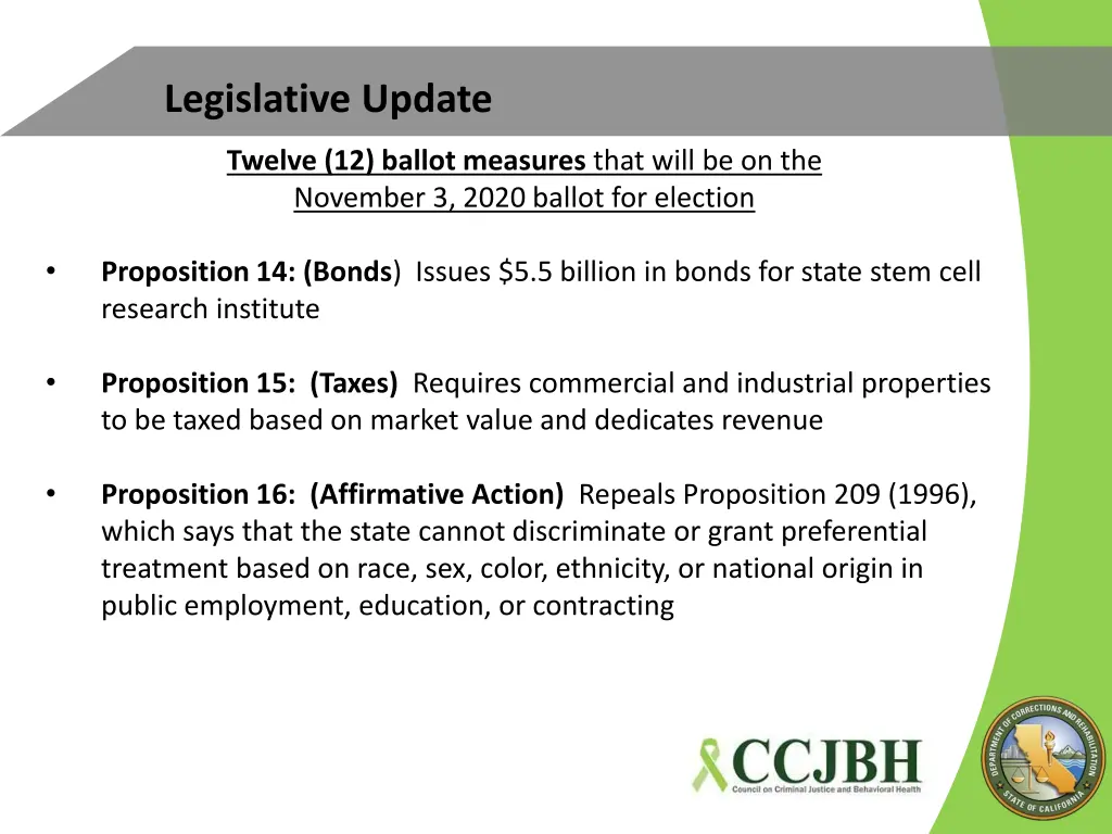 legislative update