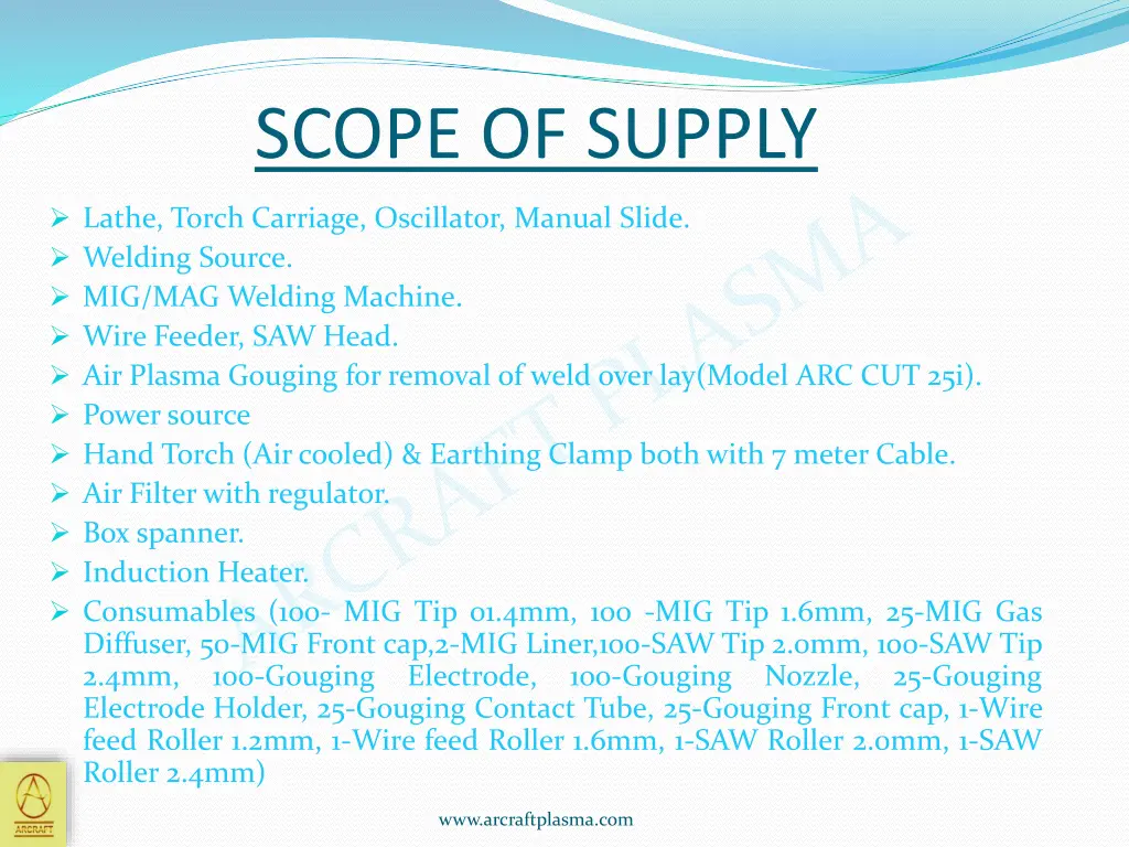 scope of supply
