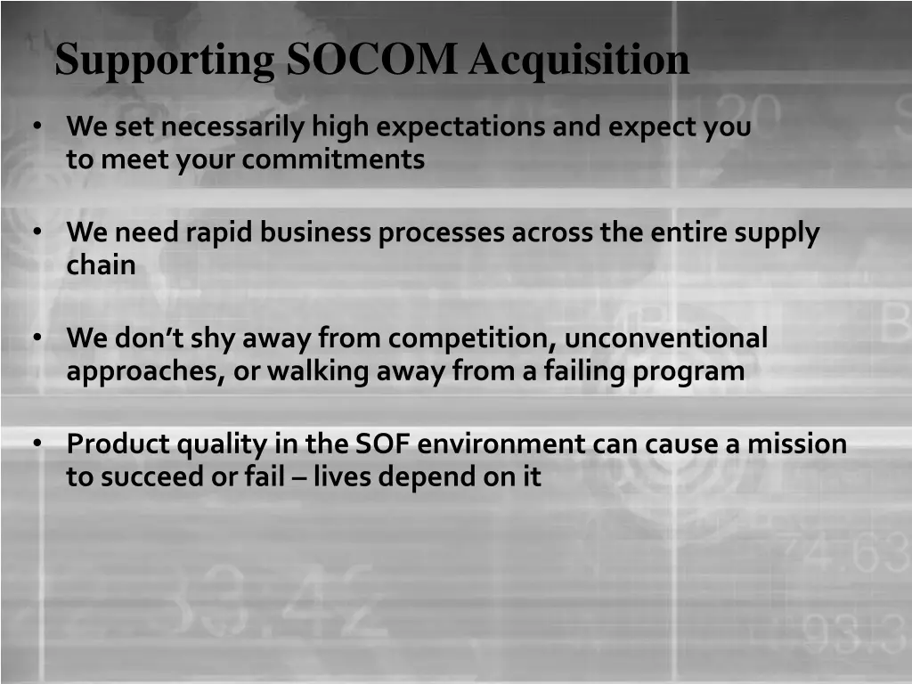 supporting socom acquisition