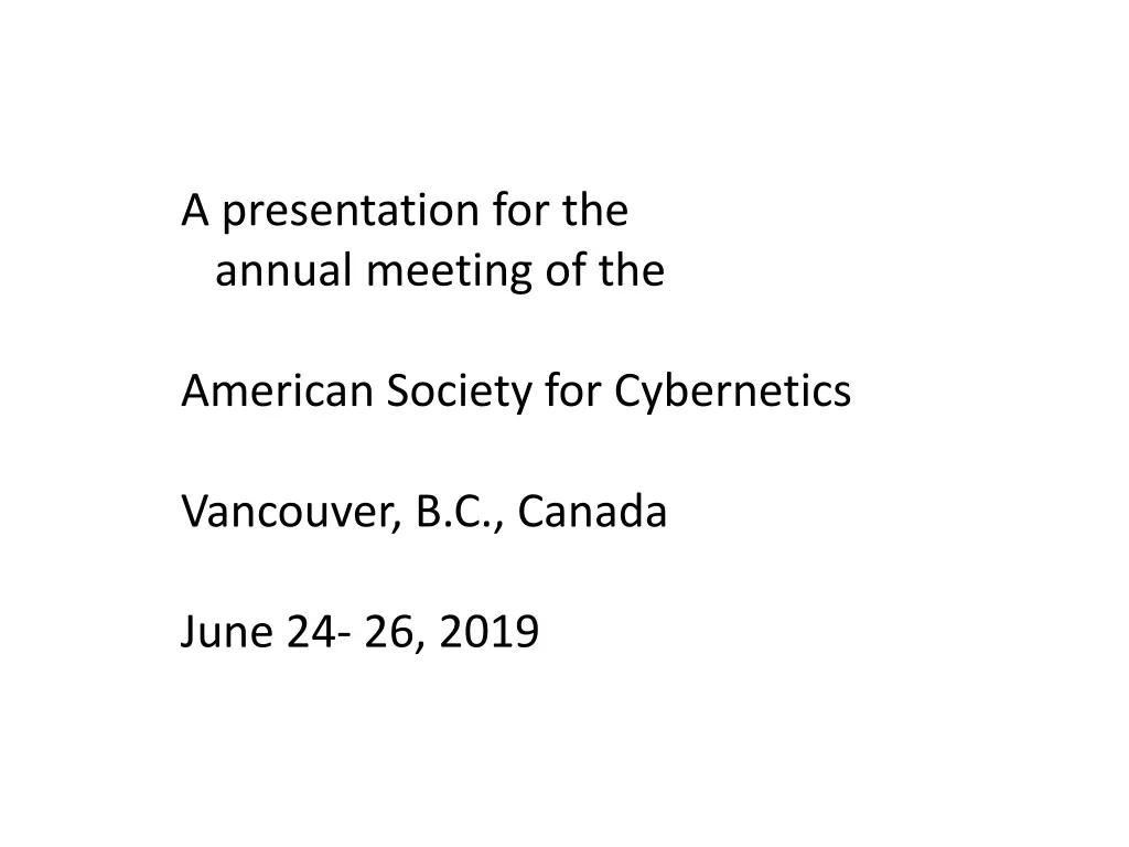 a presentation for the annual meeting of the