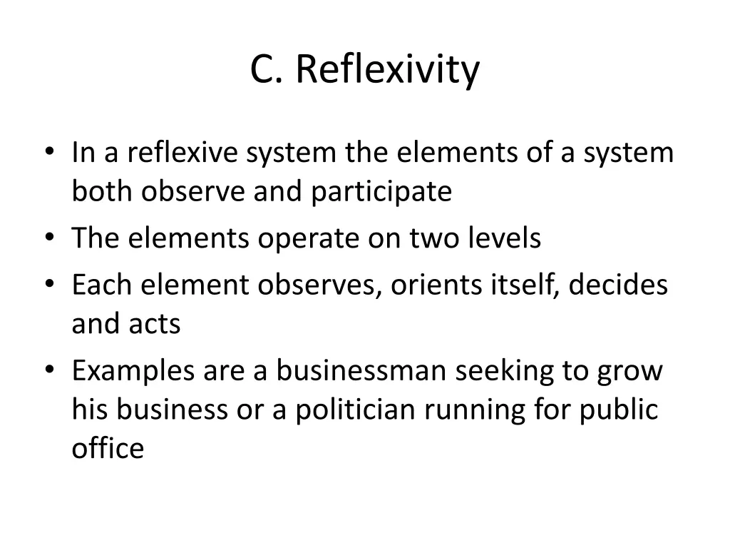c reflexivity