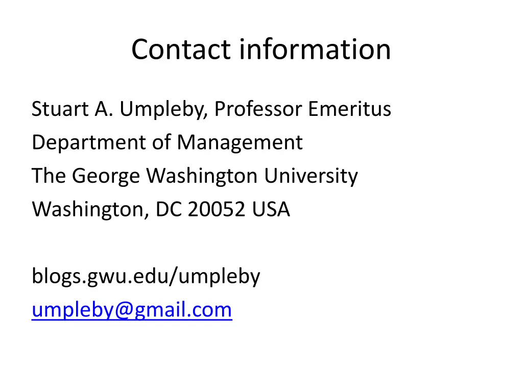 contact information