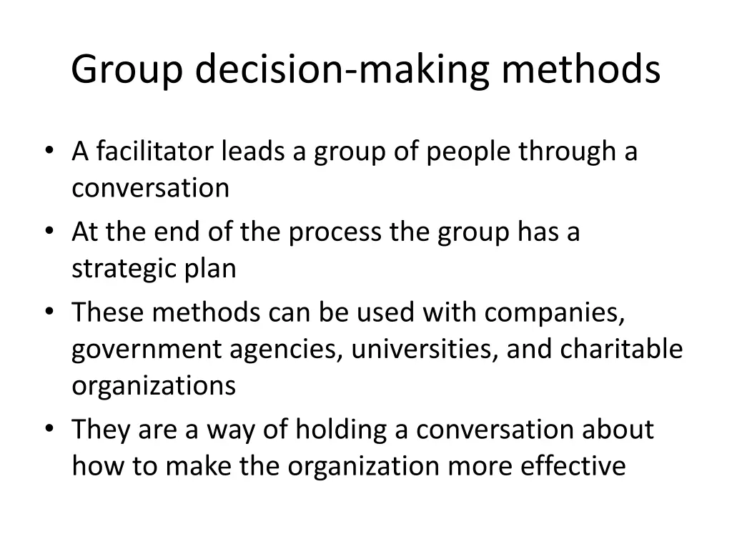 group decision making methods 1