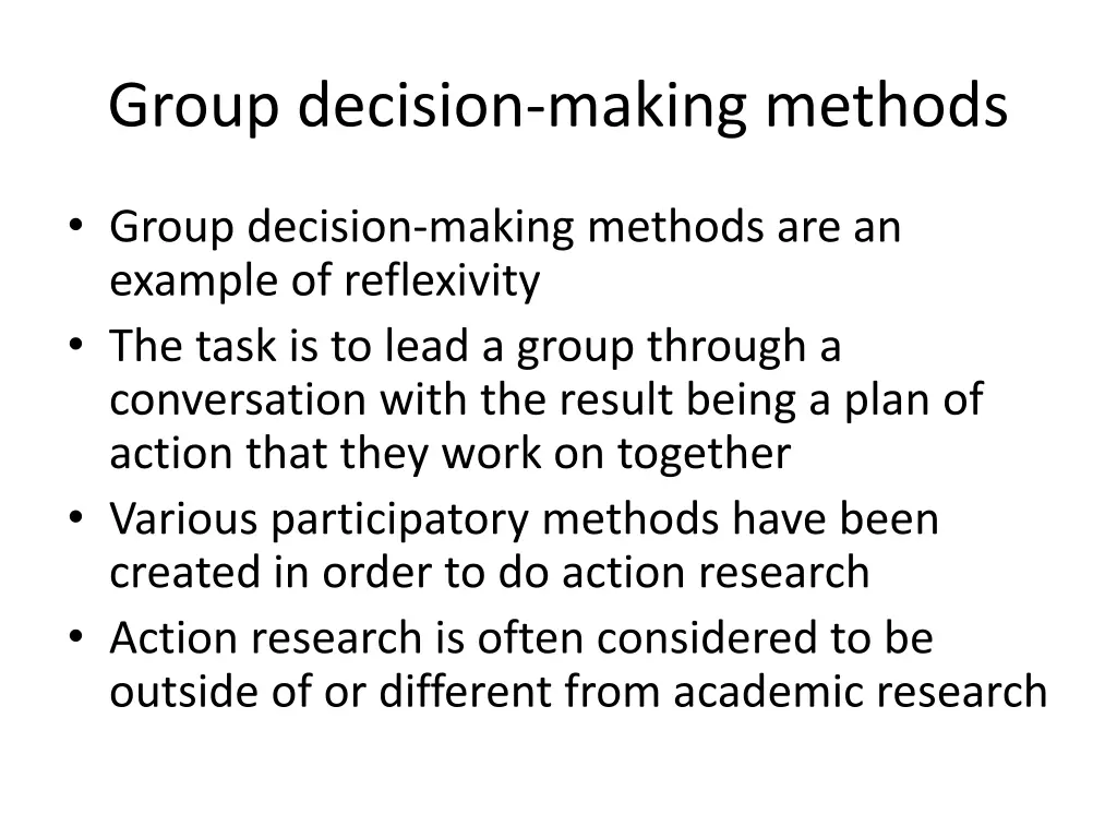 group decision making methods