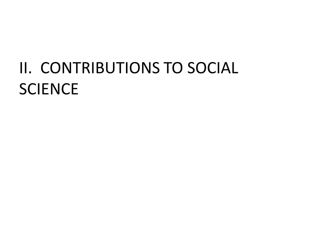 ii contributionsto social science