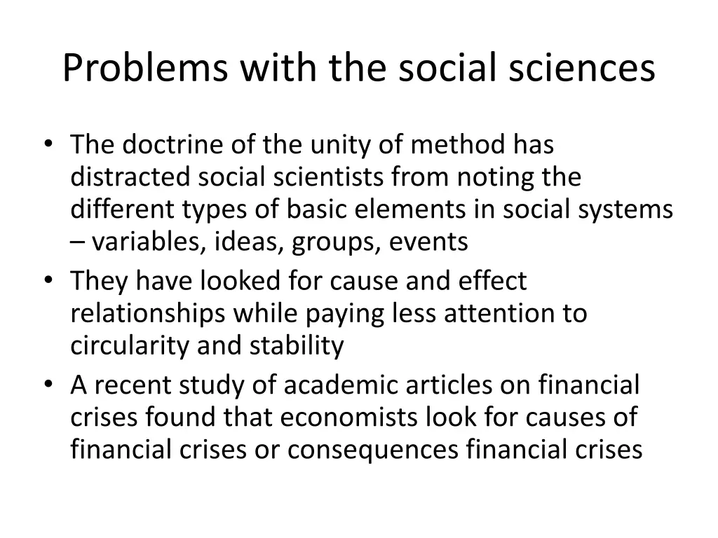 problems with the social sciences