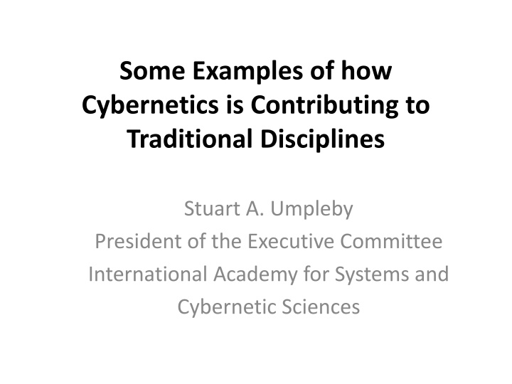 some examples of how cybernetics is contributing