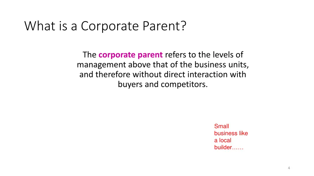 what is a corporate parent