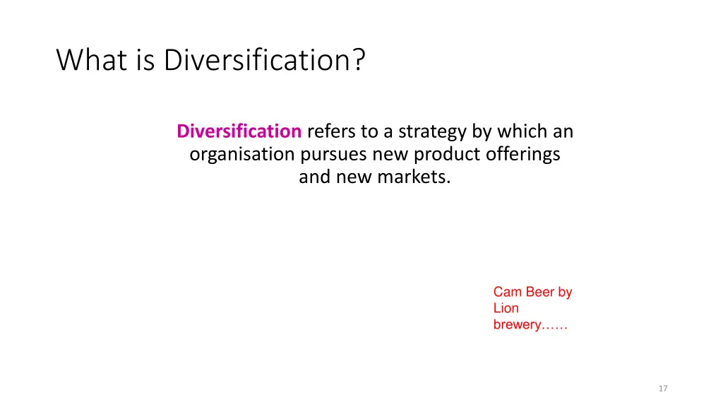what is diversification