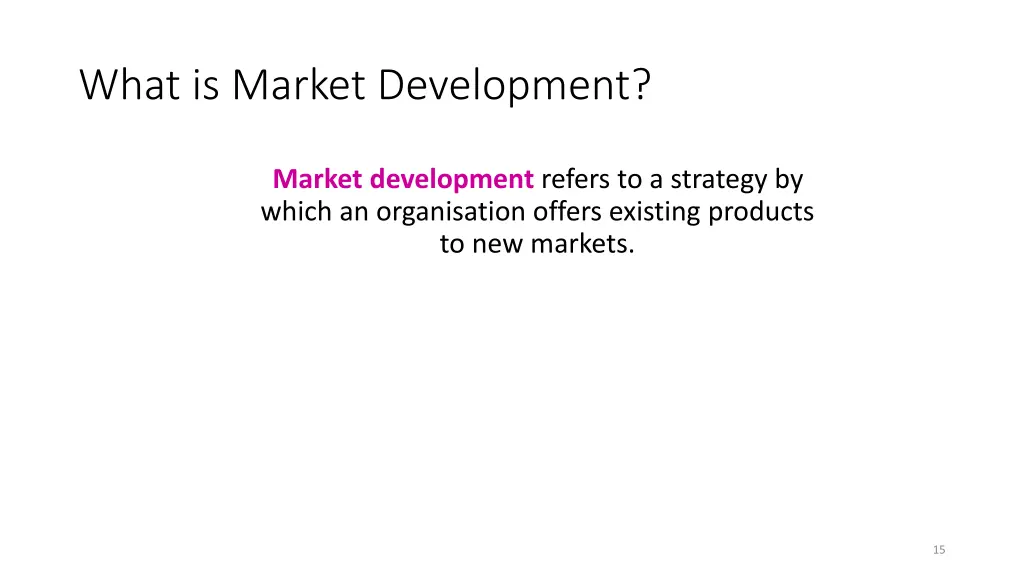 what is market development